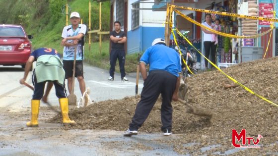 La parroquia El Cisne afectada por las fuertes lluvias.